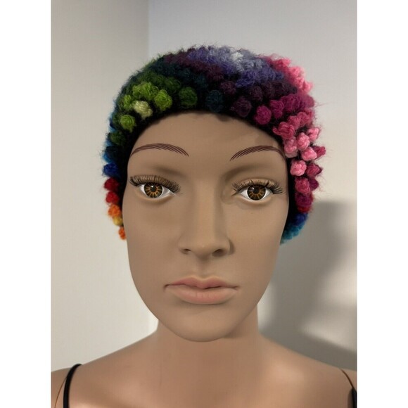La Vicunita Peru Baby Alpaca Rainbow Color Knit Ski Winter Headband One Size NWT - Picture 2 of 5